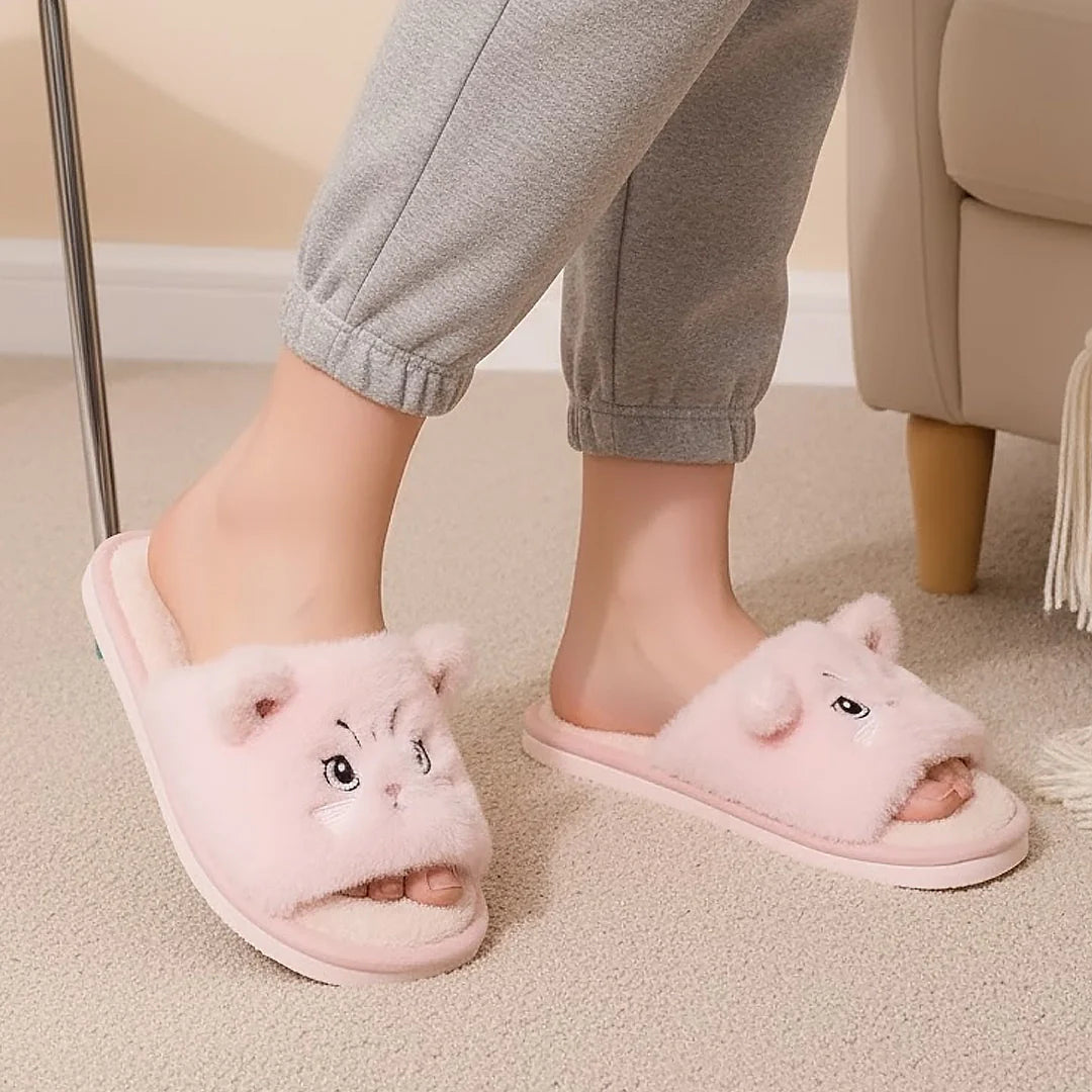 Cosy Plush Cat Slippers for Ultimate Home Comfort - Soft Indoor Footwear