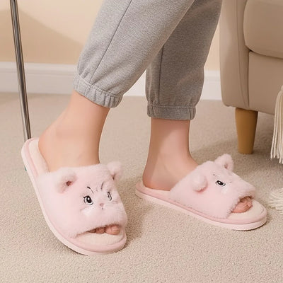 Cosy Plush Cat Slippers for Ultimate Home Comfort - Soft Indoor Footwear