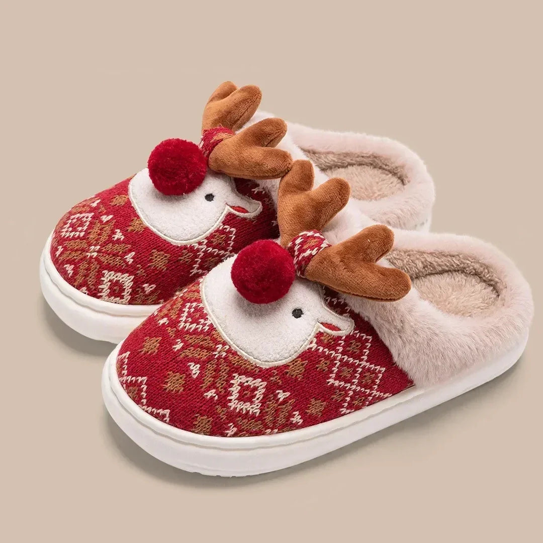 Cosy Christmas Festive Plush Mule Slippers