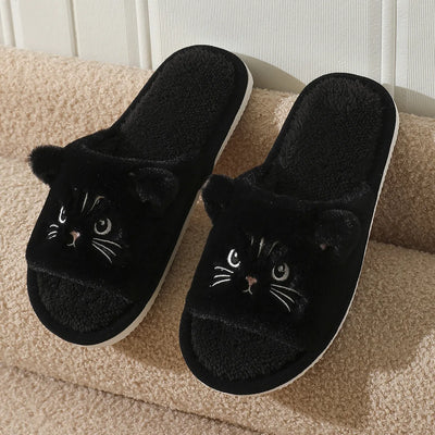 Cosy Plush Cat Slippers for Ultimate Home Comfort - Soft Indoor Footwear
