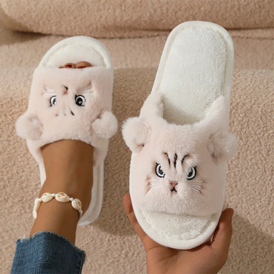 Cosy Plush Cat Slippers for Ultimate Home Comfort - Soft Indoor Footwear