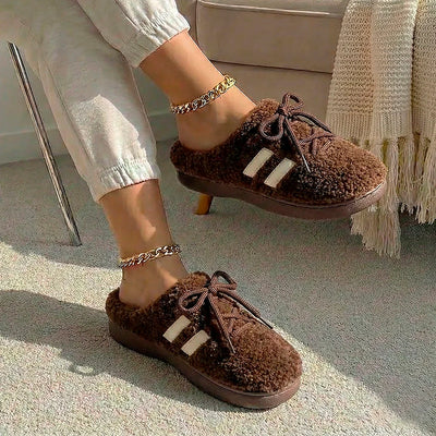 Cosy Run Plush Slippers: Soft, Stylish, Thick Sole, Modern Comfort Footwear