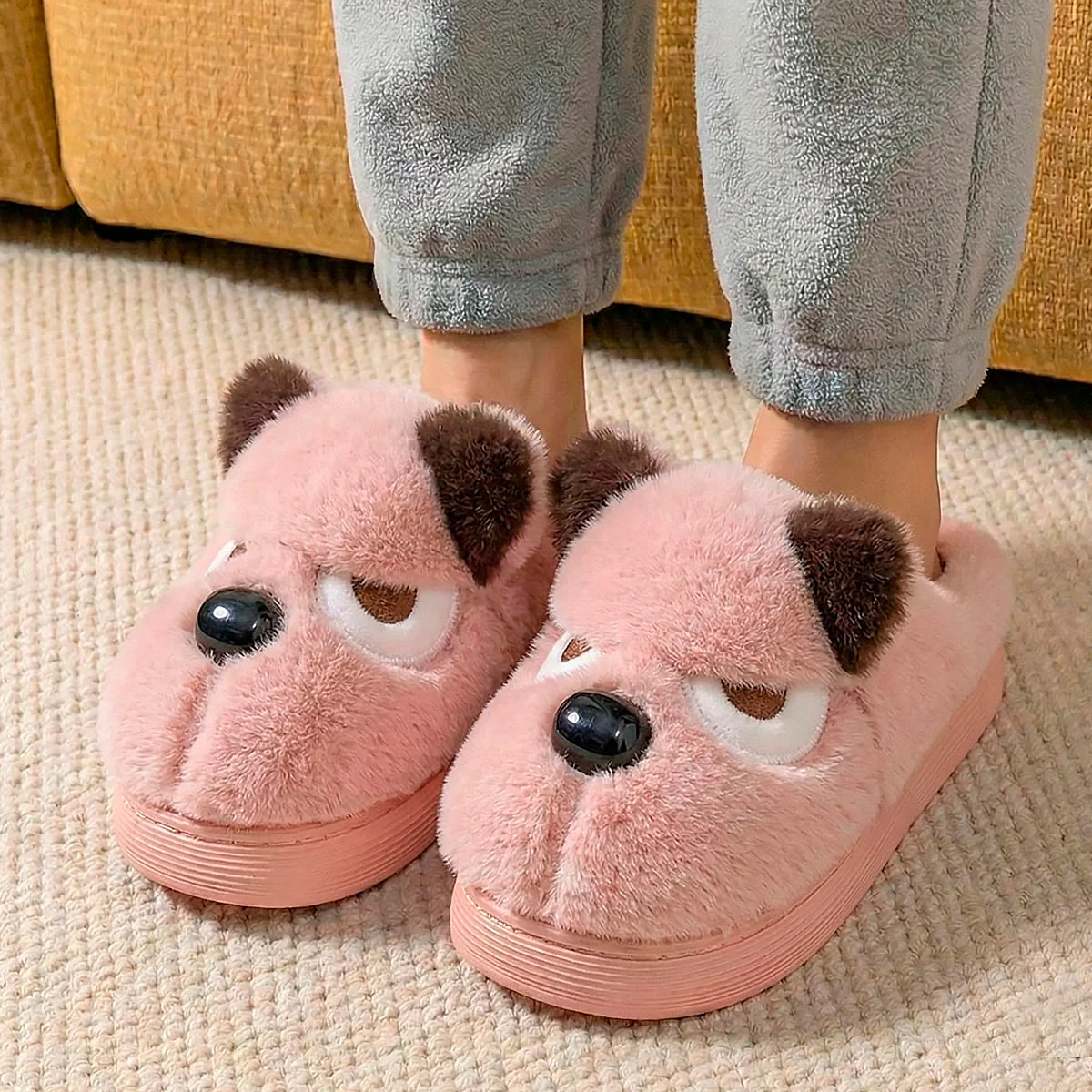 Cosy Grumpy Plush Slippers