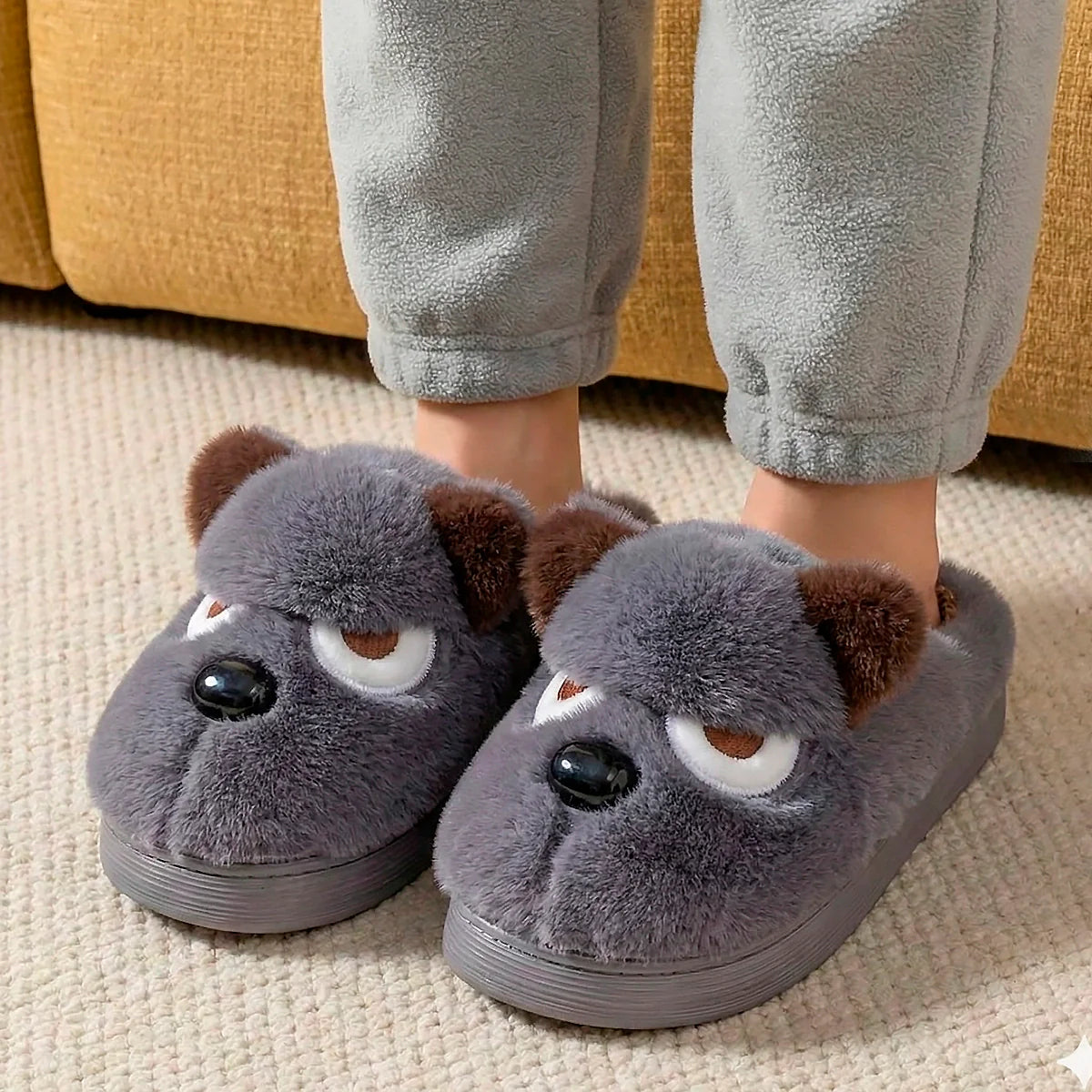 Cosy Grumpy Plush Slippers