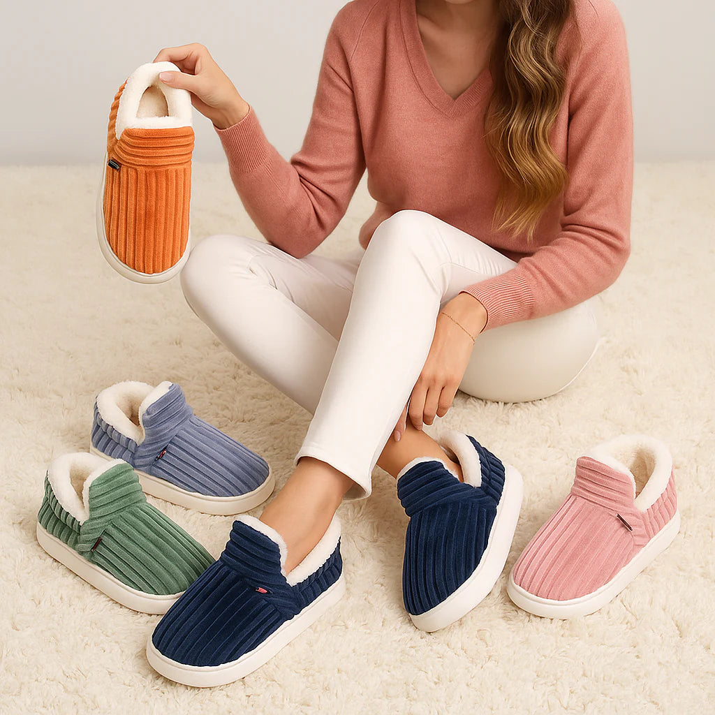 Premium Cloud-Soft Plush Home Slippers: Anatomical Arch Support, Anti-Slip Sole