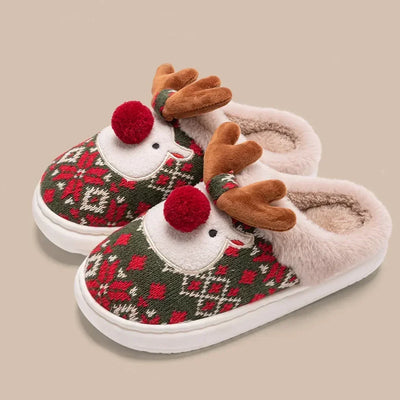 Cosy Christmas Festive Plush Mule Slippers